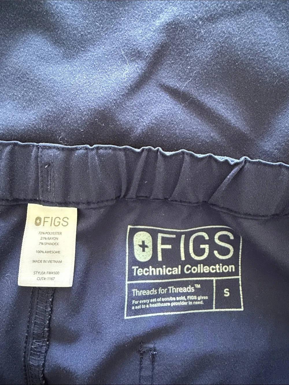 FIGS Pisco Straight Leg Scrub Pants Men’s Small Navy FM4500 Medical Uniform
